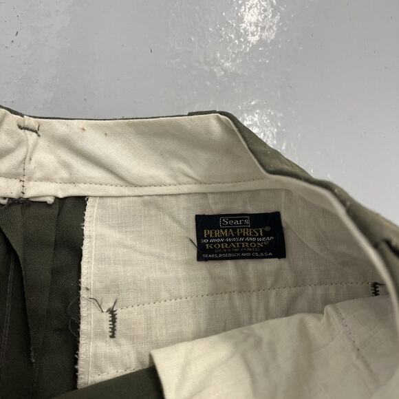 Vintage 60s Sears Green Sanforized Workwear Chinos 33x28 - Picture 4 of 4